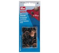 Prym Nachfüllpackung für 390309 Nähfrei-Druckknopf Messing 15 mm altkupfer 10 Stück ohne Werkzeug