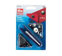Prym 390339 Nähfrei-Druckknopf Anorak, 12mm, brüniert, 10 Stück mit Werkzeug