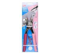 Prym 390914 Vario Zange Beere - Für Druckknöpfe, Ösen, Nieten & Jeansknöpfe - Inkl. Lochwerkzeug - Ergonomischer Griff - Vielseitiges Nähzubehör