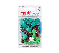 Prym 393005 Love Druckknopf Color KST 12,4 mm grün/hellgrün/braun, Polyester, 12.4 m