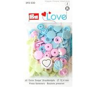 Prym Love Druckknopf Color Herz 12,4mm rosa/grün/hellblau