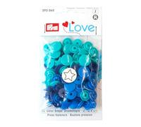 Prym Druckknöpfe Love Color Snaps Stern 12,4 mm – 30 St. blau/türkis/tinte