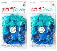 Prym 393060 Sternform Color snaps Prym Love Druckknopf Color KST 12,4mm blau/türkis/marine (Packung mit 2)