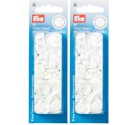Prym 393103 Nähfrei Druckknopf Color Snaps rund 12,4 mm weiß, Kunststoff, 12.4 mm (Packung mit 2)
