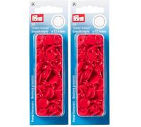 Prym 393138 Nähfrei Druckknopf Color Snaps rund 12,4 mm rot, Kunststoff, 12.4 mm (Packung mit 2)