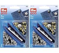 Prym 403101 Nieten Messing 9 mm silberfarbig/alteisen (Packung mit 2)