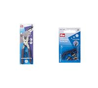 Prym 41163 390900 Vario-Zange mit Lochwerkzeugen & 673125 Lochwerkzeuge für Vario-Zange ST 3/4/8 mm, pflaumenblau, 3 Stück