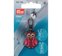 Prym 482194 Fashion-Zipper für Kinder Eule braun/pink