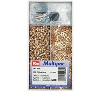Prym 542486 Ösen und Scheiben MS 4,0 mm goldfarbig, Metal, Gold