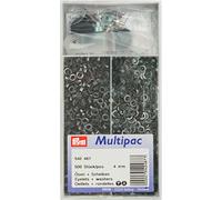 PRYM 542487 Ösen und Scheiben 4mm brüniert 500 Stück