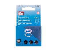 Prym Ösen mit Scheiben 542528 – 8 mm lila/silberfarbig – 32 St. – kompatibel mit Vario Creative Tool
