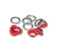 Prym, rot 542542 Ösen mit Scheiben, silberfarbig, vearbeitbar mit dem Vario Creative Tool, Ø 11 mm, 20 Anzahl