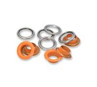 Prym 542546 542542 Ösen mit Scheiben, rot/silberfarbig, vearbeitbar mit dem Vario Creative Tool, orange, Ø 11 mm, 20 Anzahl