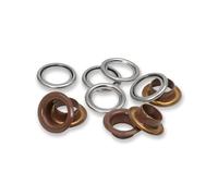 Prym Ösen mit Scheiben (11 mm/ dunkelbraun-silberfarbig/ 20 St.)