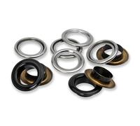 Prym 542561 542542 Ösen mit Scheiben, 11 mm, rot/silberfarbig, vearbeitbar mit dem Vario Creative Tool, schwarz, Ø 14 mm, 15