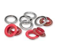 Prym Ösen mit Scheiben 542562 14 mm rot/silberfarbig 15 St.