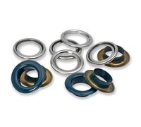 Prym Ösen mit Scheiben 542563 – verarbeitbar mit Vario Creative Tool – 14 mm, marine/silber, 15 St.