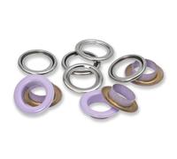 Prym Ösen mit Scheiben 542568/542542 – 14 mm lila/silberfarbig – 15 St., für Vario Creative Tool
