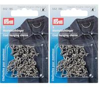 PRYM 552195 Mantelaufhänger Eisen silberfarbig, 3 Stück, 9 x 6 x 1 cm, Silber (Packung mit 2)