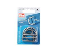 Prym 555233 D-Ringe 30mm altsilberfarbig, 4 Stück