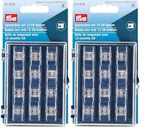 Prym 611979 Spulendose mit 12 CB-Kunststoffspulen, Violett, Transparent (Packung mit 2)