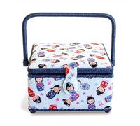 Prym 612085 Nähkorb, Baumwolle, hellblau, 230 x 230 x 140 mm