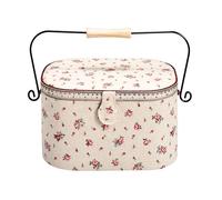 PRYM Nähkorb Country Rose L, Leinen/Metall/Holz, Aufbewahrung, Nähkörbe