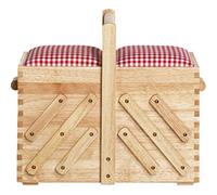 Prym 612547 Nähkasten/Nähkästchen aus hellem Holz, mit Stoff, Braun, Beige