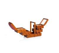 PRYM Nähkasten aus dunklem Holz, mit Stoff, Kautschukholz, Aufbewahrung, Nähkästen