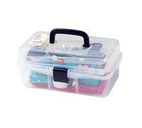 Prym 612725 Nähbox Transparent, 33 x 20 x 15 cm - Aufbewahrungsbox für Nähutensilien & Zubehör | Leicht, stapelbar, mit Griff, robuster Kunststoff