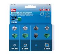 Prym 673131 Werkzeug-Set für Ösen mit Scheiben, 4 mm / 5 mm / 8 mm - Ösenwerkzeug kompatibel Vario Creative Tool | Ideal für Textilien, Leder, Bastelarbeiten