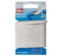PRYM Super-Elastic, 7mm, weiß, 10m, 59% Polyester/41% Elastodien, Bänder & Borten, Elastische Bänder