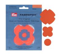 Prym 921007 FabPatch STRETCH Rub-on Patch Orange (3 Stück) - Selbstklebende bi-elastische Reparaturflicken für Sportbekleidung, Leggings, Jacken & Sneaker - Textilreparatur ohne Nähen & Bügeln