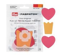 Prym 921015 FabPatch STRETCH Design Rub-on Patch Krone, Herz (3 Stück) - Selbstklebende bi-elastische Design-Reparaturflicken für Sportbekleidung, Leggings, Jacken & Sneaker - Ohne Nähen & Bügeln