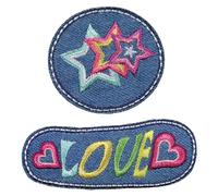 Prym 921492 Applikation Jeans Sterne, mehrfarbig