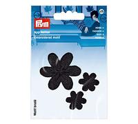 Prym 926732 Appl. Blumen klein/groß schwarz