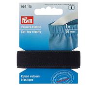 Prym 953115 Velour-Elastic 20 mm schwarz, 51% PES 33% ED 16% PA