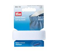 Prym Velour-Elastic 20 mm weiß, 51% PES 33% ED 16% PA