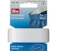 Prym 953146 Velour-Elastic 25 mm weiß, 51% PES 33% ED 16% PA