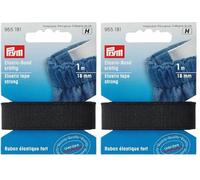 Prym 955181 Elastic-Band kräftig 18 mm schwarz, 66 Prozent PES 34 Prozent ED (Packung mit 2)