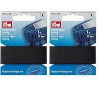 Prym 955246 Elastic-Band kräftig 25 mm schwarz, 72Prozent PES 28Prozent ED (Packung mit 2)