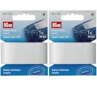 Prym 955385 Elastic-Band weich 30 mm weiß, 57% PES 43% ED, 955385-1 (Packung mit 2)