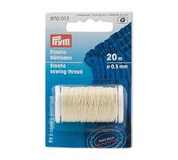 Prym 970013 Elastic-Nähfaden 0,5 mm rohweiß, Weiß, Naturweiß