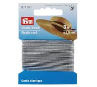 Prym Elastic-Kordel, 1,5 mm, 3 m, silberfarbig, 80% ED 20% ME, Silber, Ø