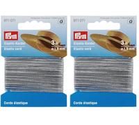 Prym 971071 Elastic-Kordel, 1,5 mm, 3 m, silberfarbig, Silber (Packung mit 2)