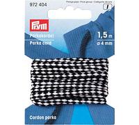 Prym weiß 972404 Anorak-und Parkakordel 4 mm schwarz, Polyester, 9.3 x 6.7 x 1 cm
