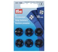 Prym Annäh-Druckknöpfe 15 mm Schwarz 6 Stk