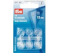 Prym Knöpfe schnappen, Plastic, Transparente, 13 mm Durchmesser, 12