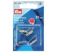 PRYM Anstecknadeln mit Plättchen, 27mm, silberfarbig, 4 Stück, 100% Eisen, Zubehör, Sicherheitsnadeln