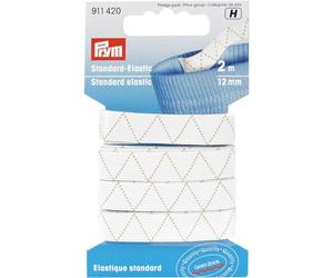 Prym Breiter-Elastic-Gummi Goldzack (12 mm x 2 m/ weiß)
